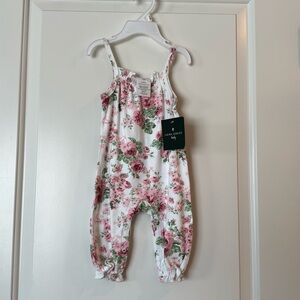 Laura Ashley Baby Pink Floral Cotton Knit 3-6 month romper